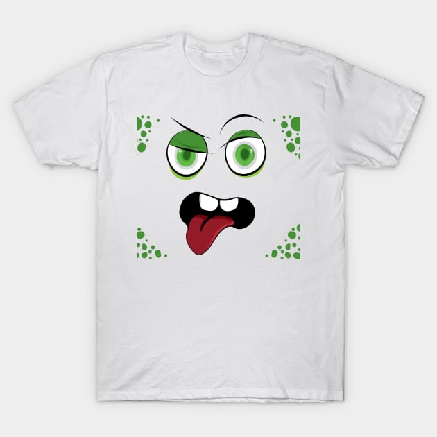 Big Eyes Cartoon Face T-Shirt by Hispaniola-Fineart